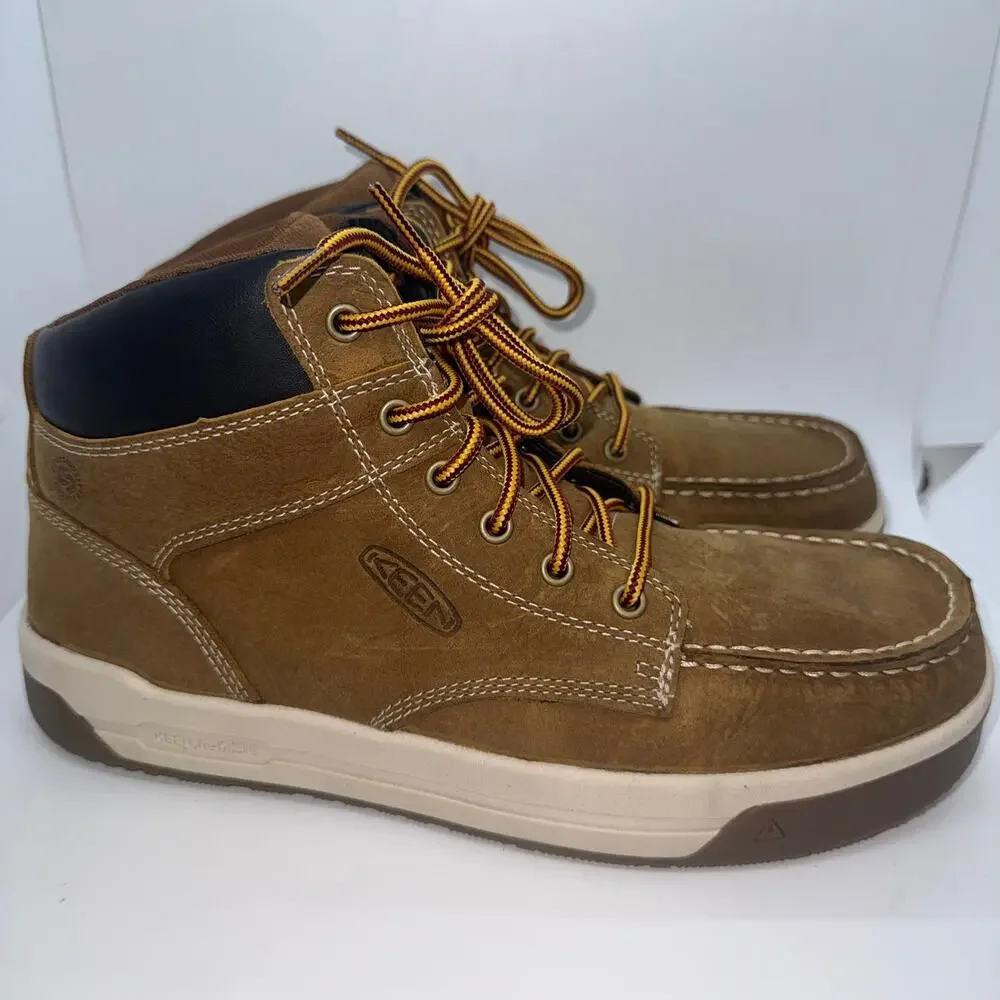KEEN Gibson Waterproof Work Boot Men's US 11D Belgian Mid Top Lace Up Soft Toe